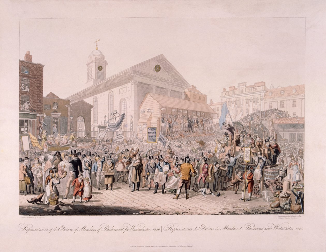 Val i Covent Garden, London, 1818. av Rudolph Ackermann