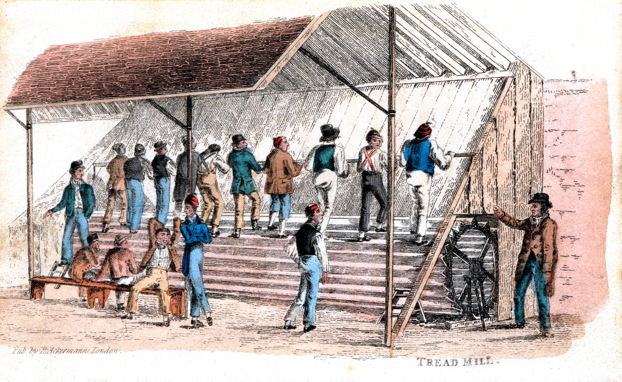 Löpband vid Brixton fängelse, London, 1827 av Rudolph Ackermann