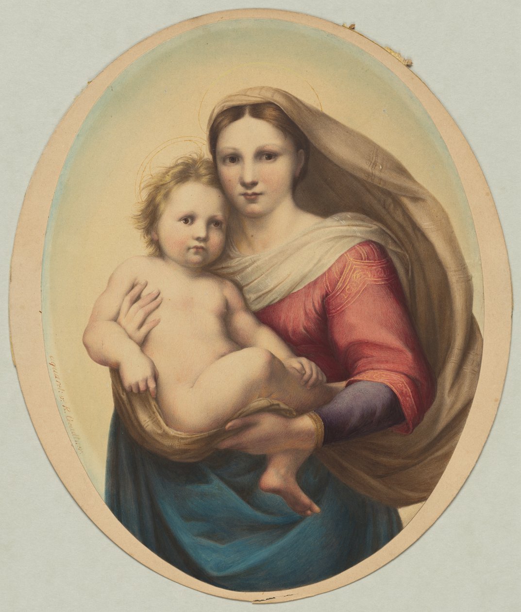 Kopia efter Raphaels Sixtinska Madonna av Rudolph Geudtner
