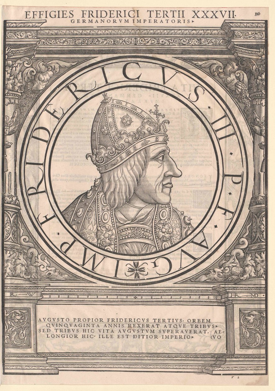 Heliga romerska kejsaren Fredrik III (tryck) av Rudolph Wyssenbach