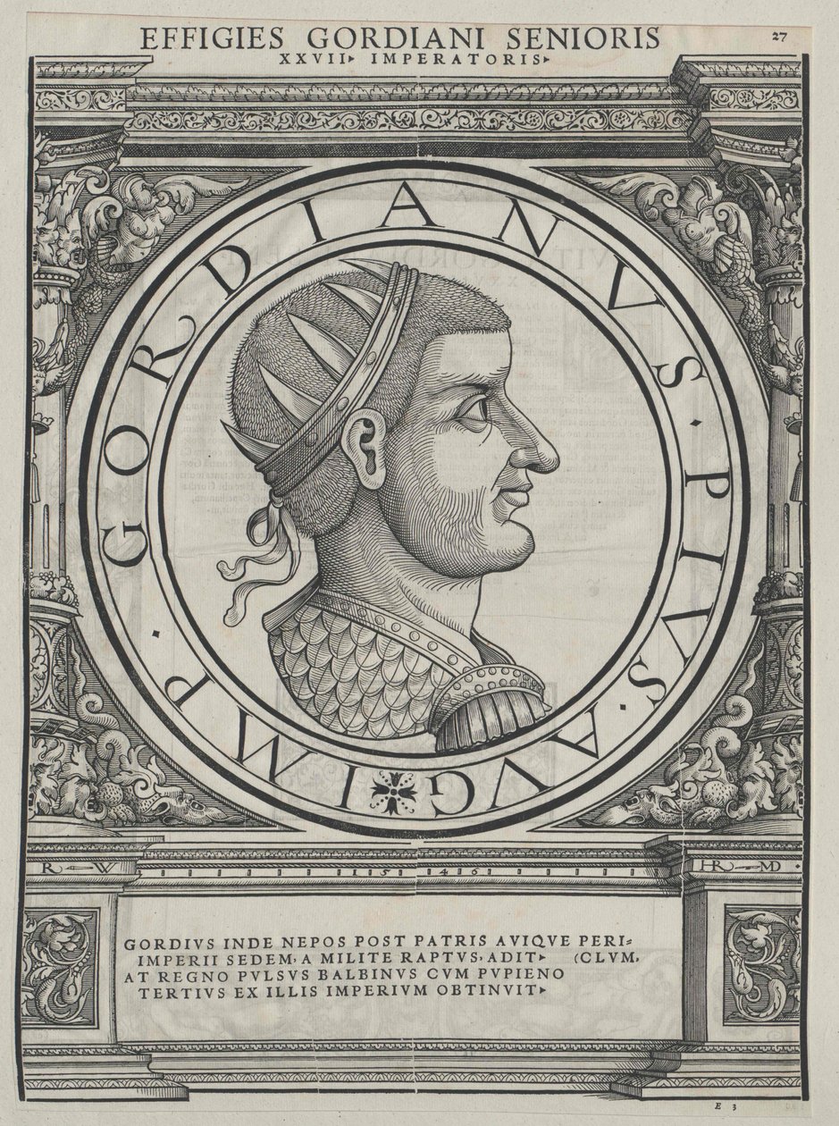 Romerske kejsaren Gordianus I (tryck) av Rudolph Wyssenbach
