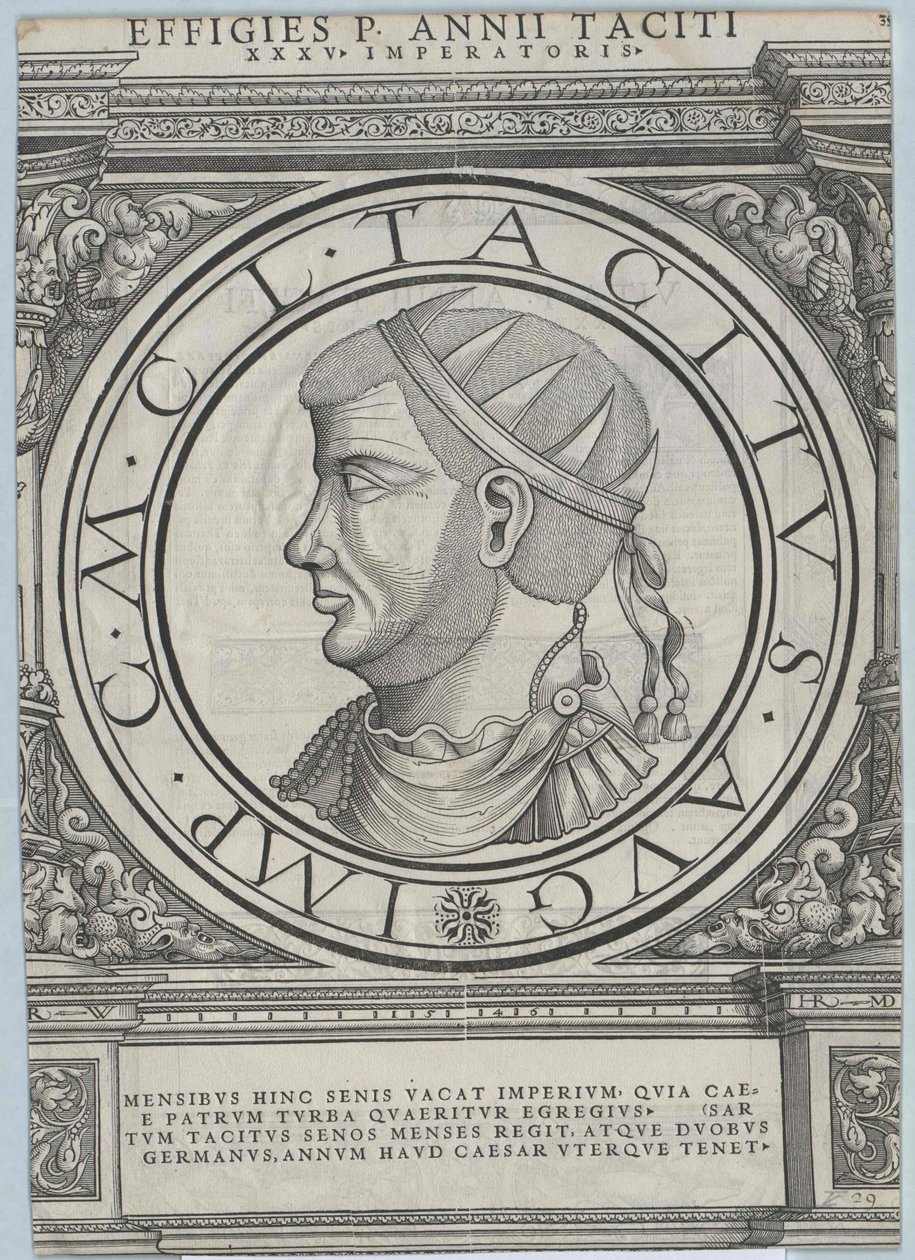 Den romerske kejsaren Tacitus (tryck) av Rudolph Wyssenbach