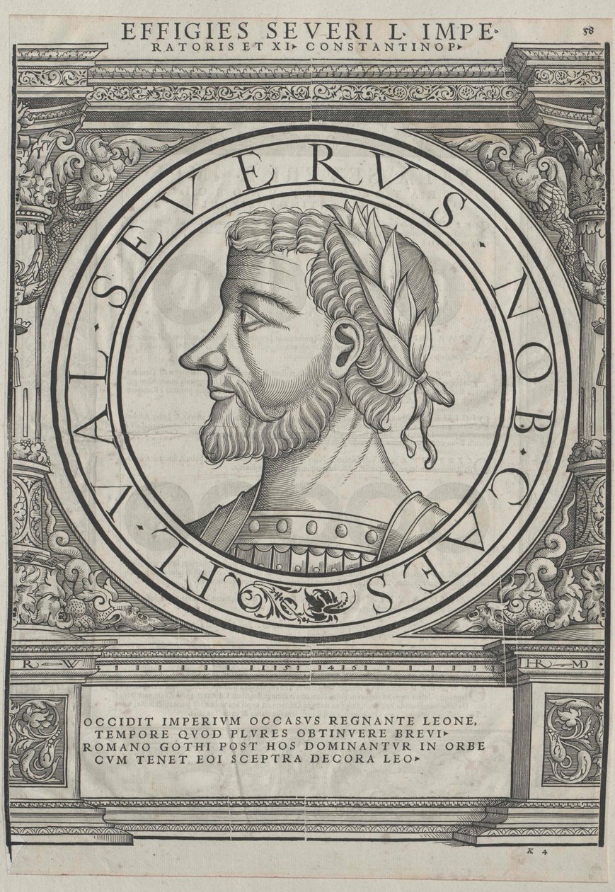 Västromerska kejsaren Libius Severus (tryck) av Rudolph Wyssenbach