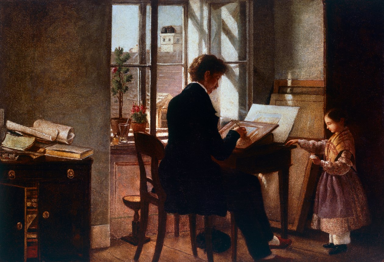 Vid fönstret, av Rudolf von Alt (1812-1905), olja på duk. av Rudolf von Alt