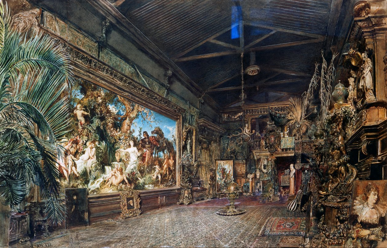 Hans Makarts ateljé före auktion av Rudolf von Alt