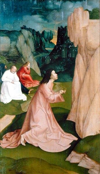 The Agony in the Garden, från Passion-serien (tempera på panel) av Rueland the Younger Frueauf
