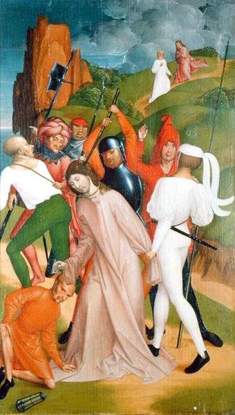The Arrest of Christ, från Passion-serien (tempera på panel) av Rueland the Younger Frueauf