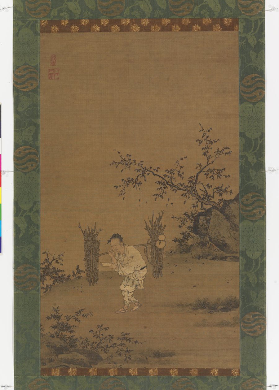 Zhu Maichen, ca 1450 (bläck och färg på siden) av Rui Shi