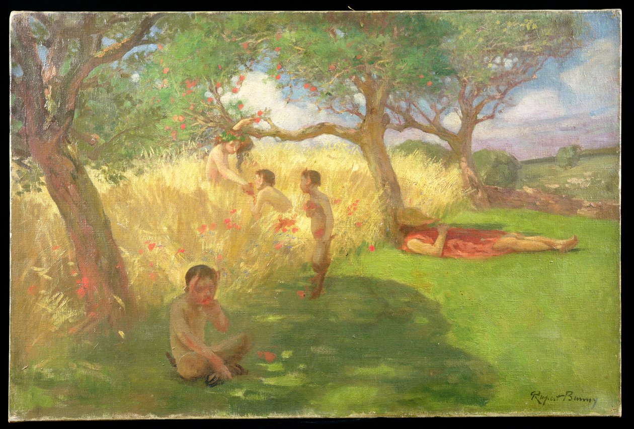 Satyrs (olja på duk) av Rupert Charles Wolston Bunny