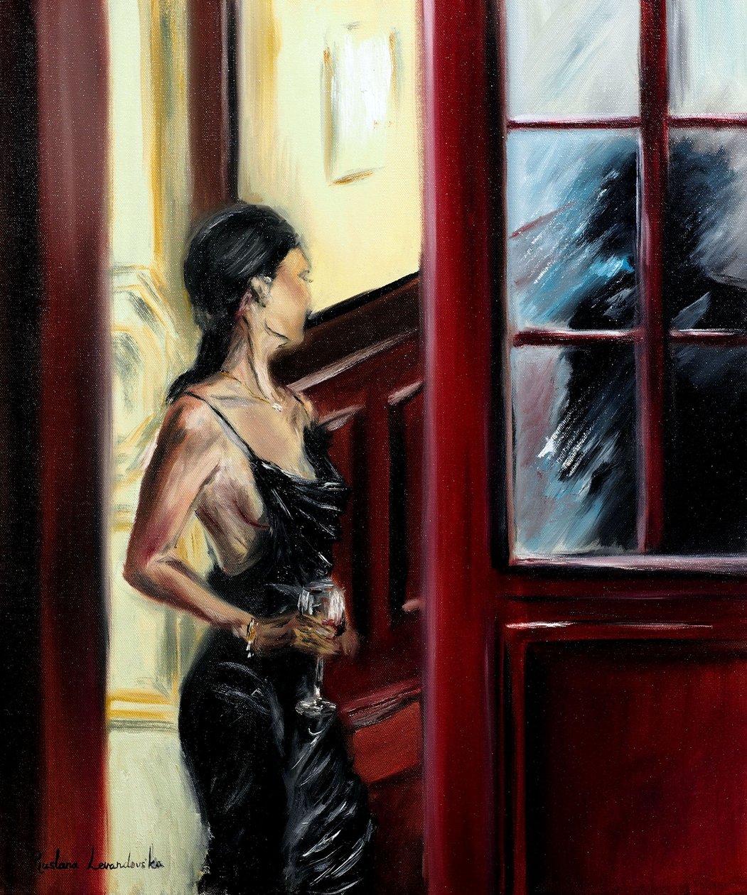 Beyond the door, 2022 (olja på duk) av Ruslana Levandovska