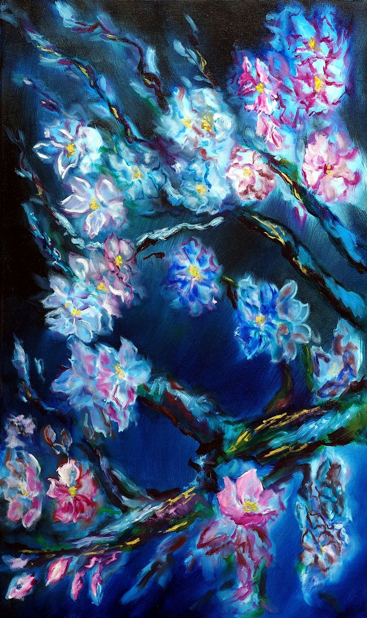 Eternal Blossoms Triptych - vänster, 2024 (olja på duk) av Ruslana Levandovska