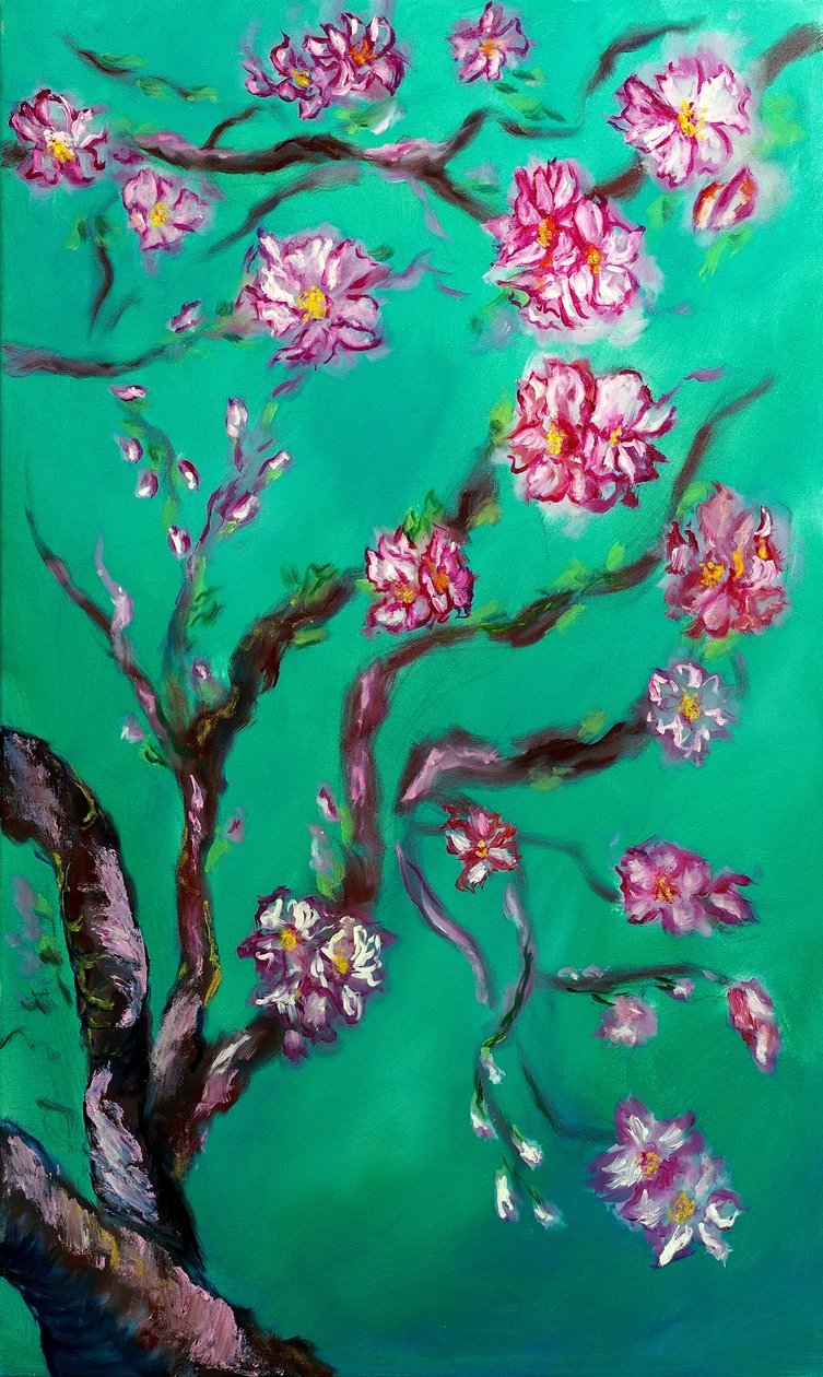 Eternal Blossoms Triptych - höger, 2024 (olja på duk) av Ruslana Levandovska