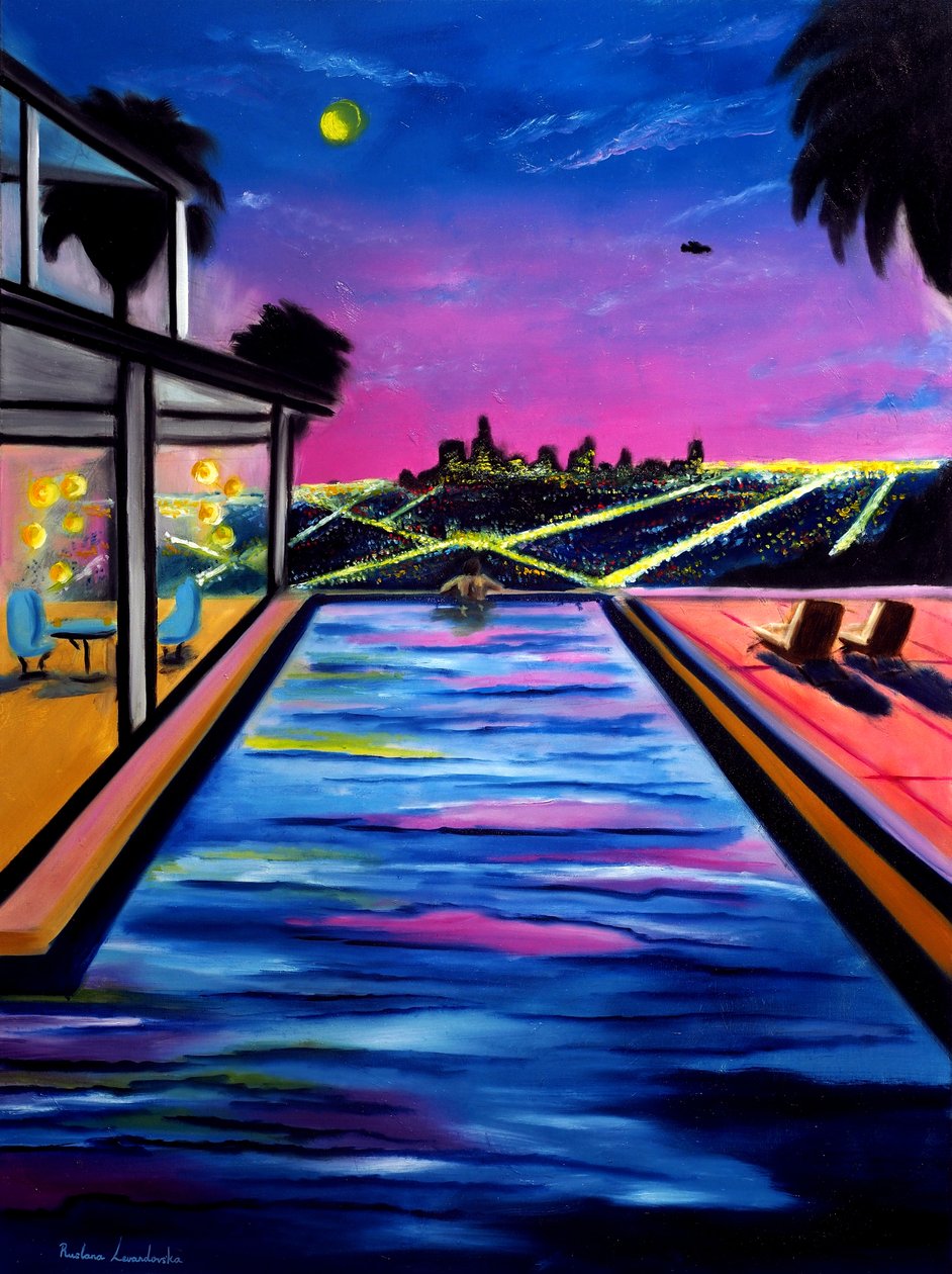 Los Angeles Lights, 2025 (olja på duk) av Ruslana Levandovska