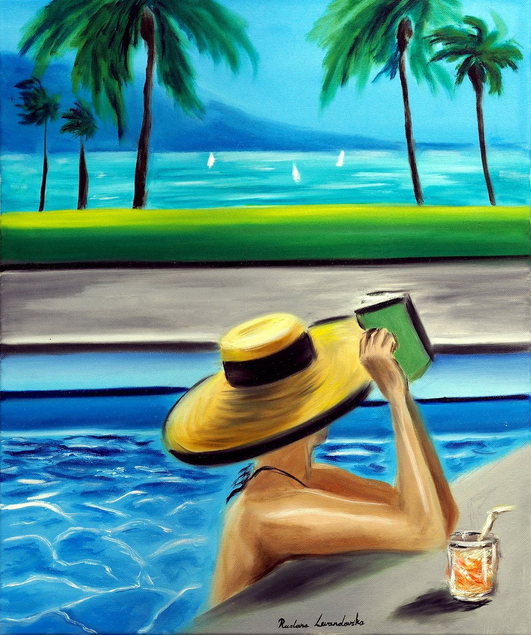 Ocean Daydreaming, 2025 (olja på duk) av Ruslana Levandovska