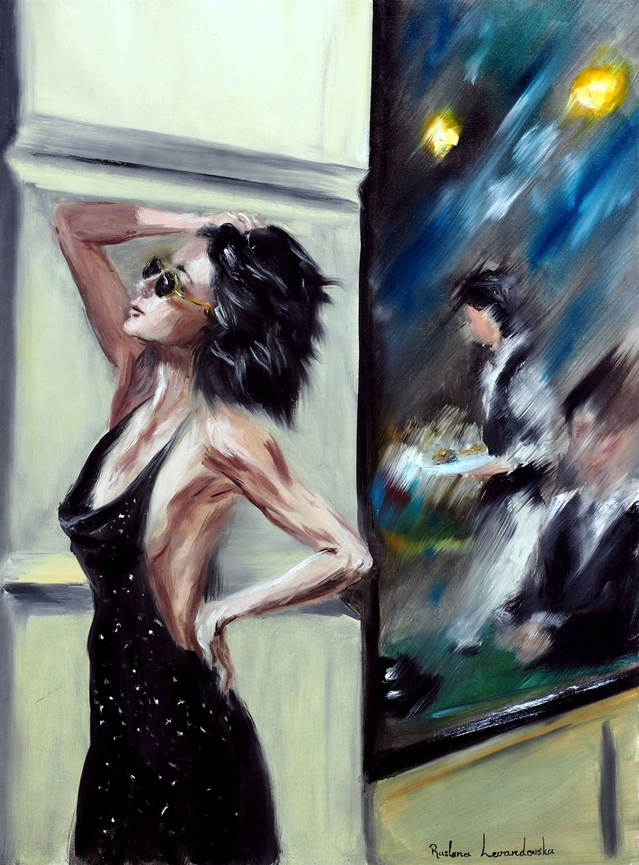 Parisian Chic, 2022 (olja på duk) av Ruslana Levandovska