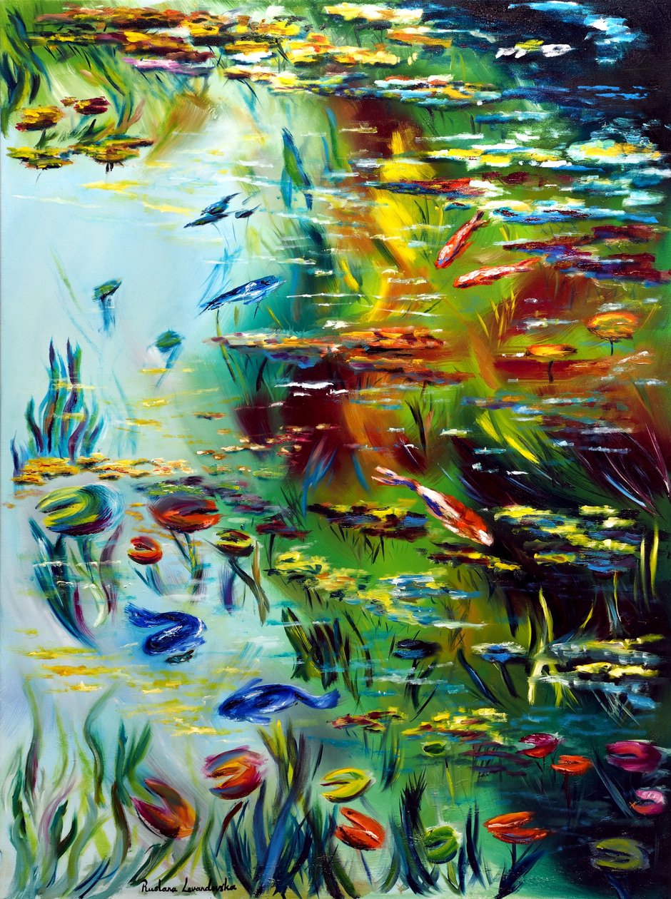 Pond of Peacefulness II, 2024 (olja på duk) av Ruslana Levandovska