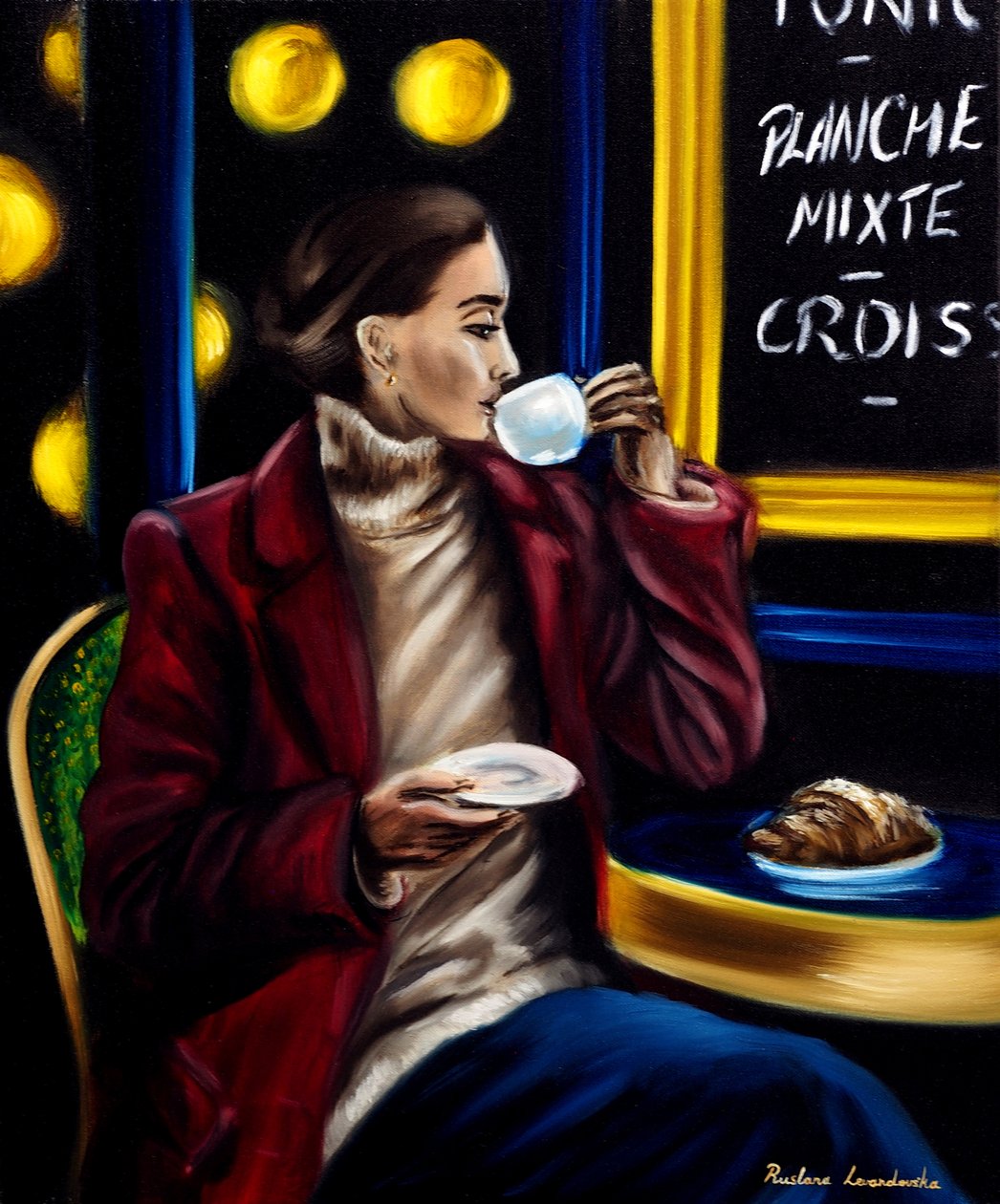 Savouring Paris, 2024 (olja på duk) av Ruslana Levandovska