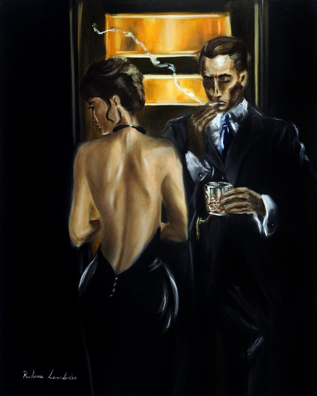 Smoke and Silk, 2025 (olja på duk) av Ruslana Levandovska