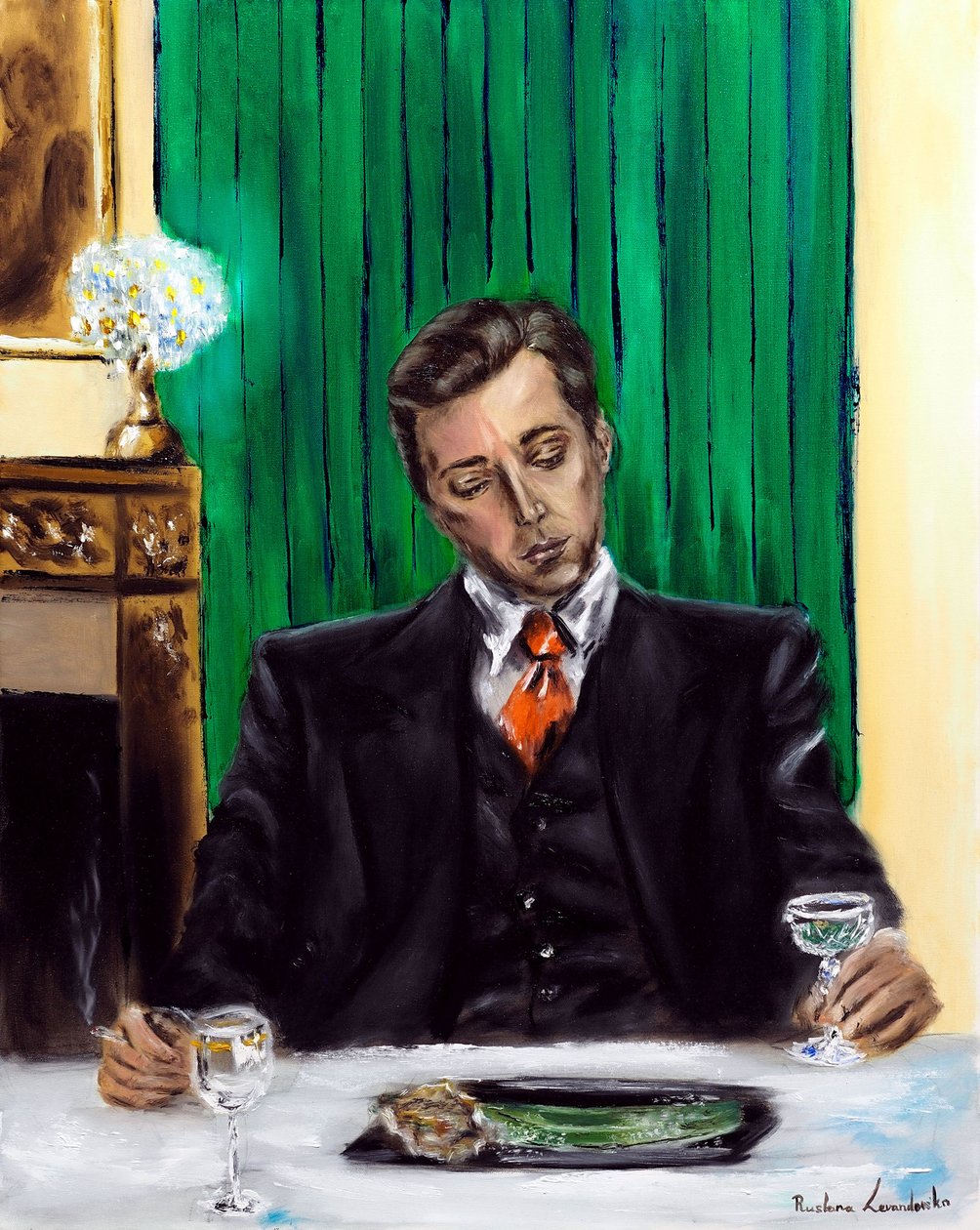 The Gentleman, 2023 (olja på duk) av Ruslana Levandovska