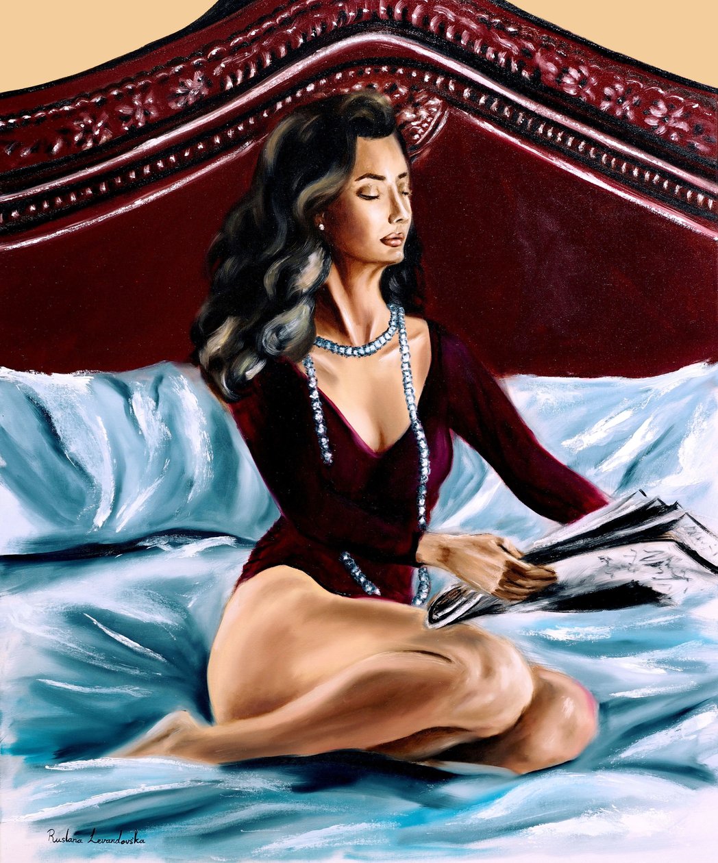The Reader II, 2023 (olja på duk) av Ruslana Levandovska