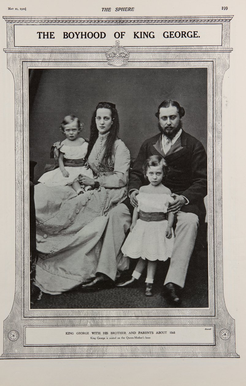 Prinsen och prinsessan av Wales med två av sina barn (1867) av Russell & Sons Photography