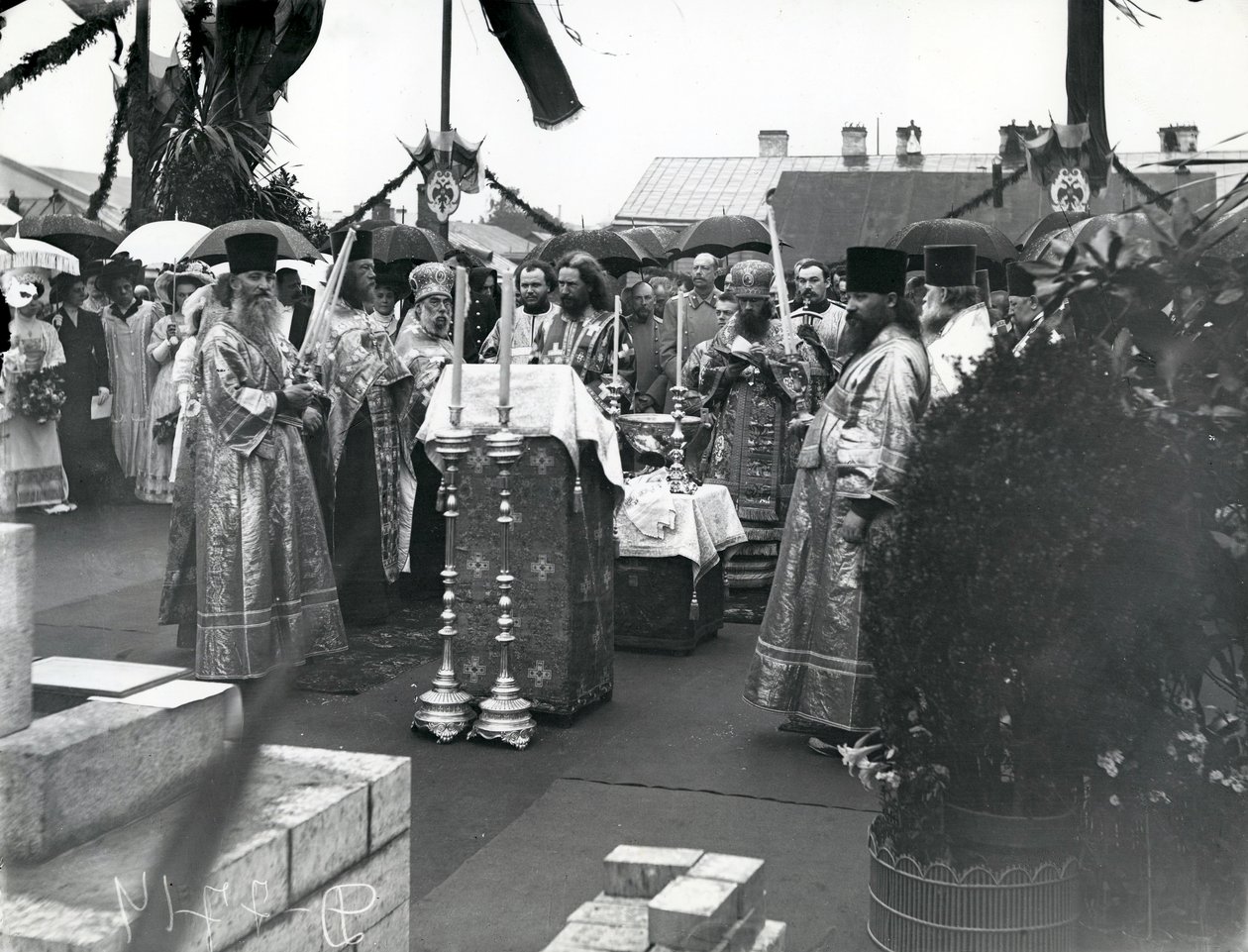En Molebin i St Petersburg, tidigt 1900-tal av Russian Photographer