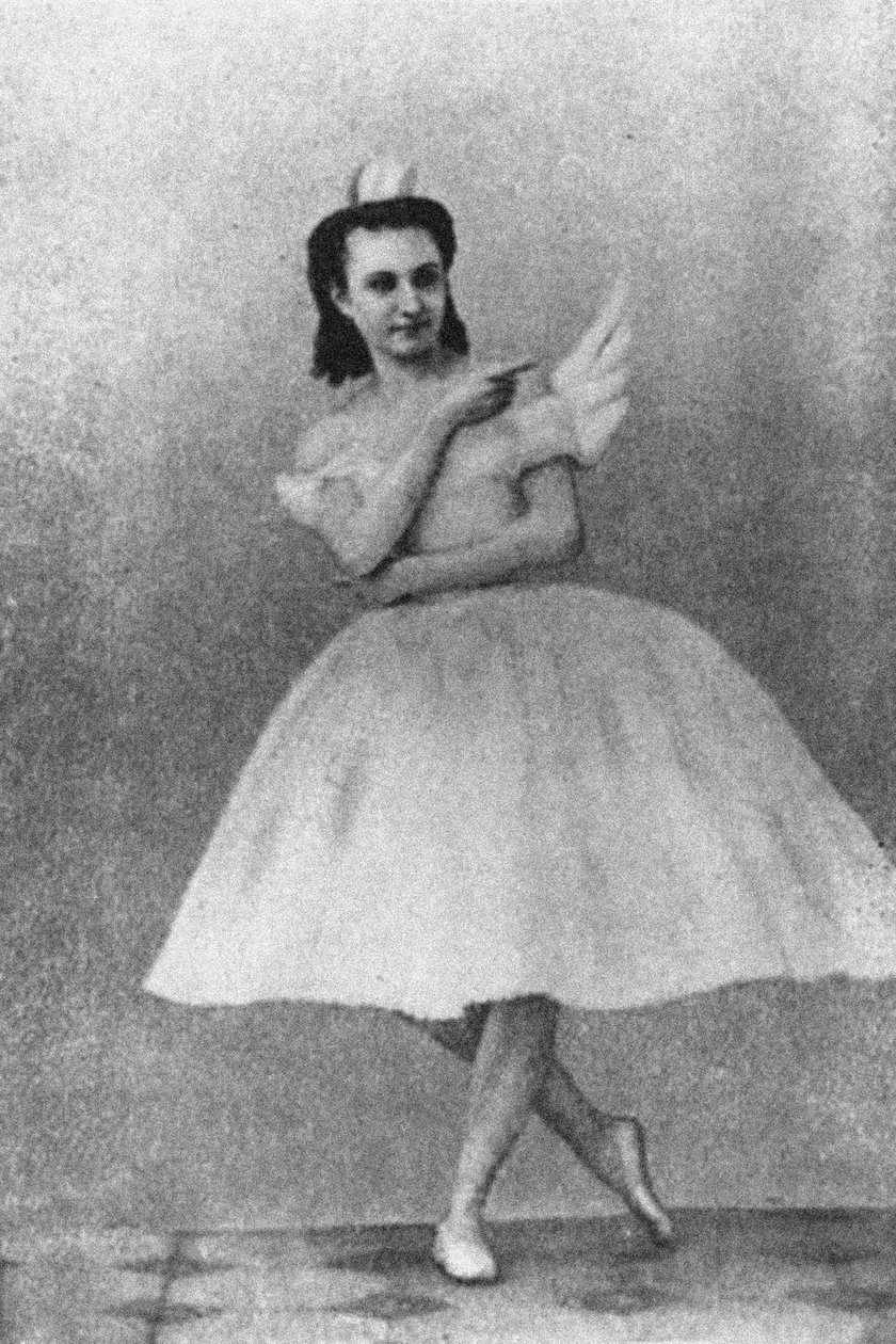 Anna Sobechshanskaya som Odette i Julius Reisingers originalproduktion av Swan Lake, Moskva, 1877 av Russian Photographer