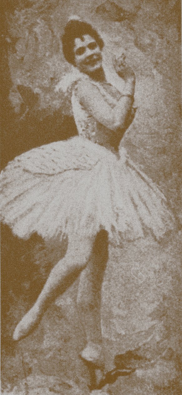 Pierina Legnani som Odette, i Marius Petipa och Lev Ivanovs återupplivande av Swan Lake, St. Petersburg, 1895 av Russian Photographer