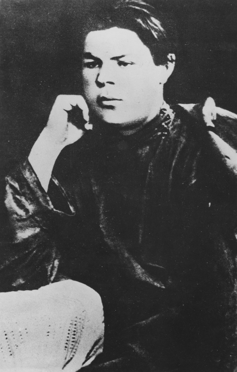 Porträtt av Alexei Maximovich Peshkov, känd som Maxim Gorky, 1887 av Russian Photographer