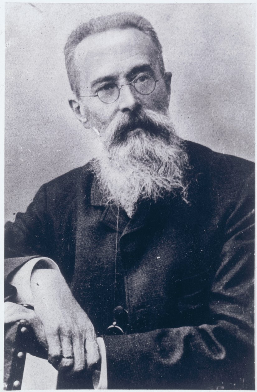 Porträtt av Nikolai Andrejevich Rimsky-Korsakov (1844-1908) av Russian Photographer