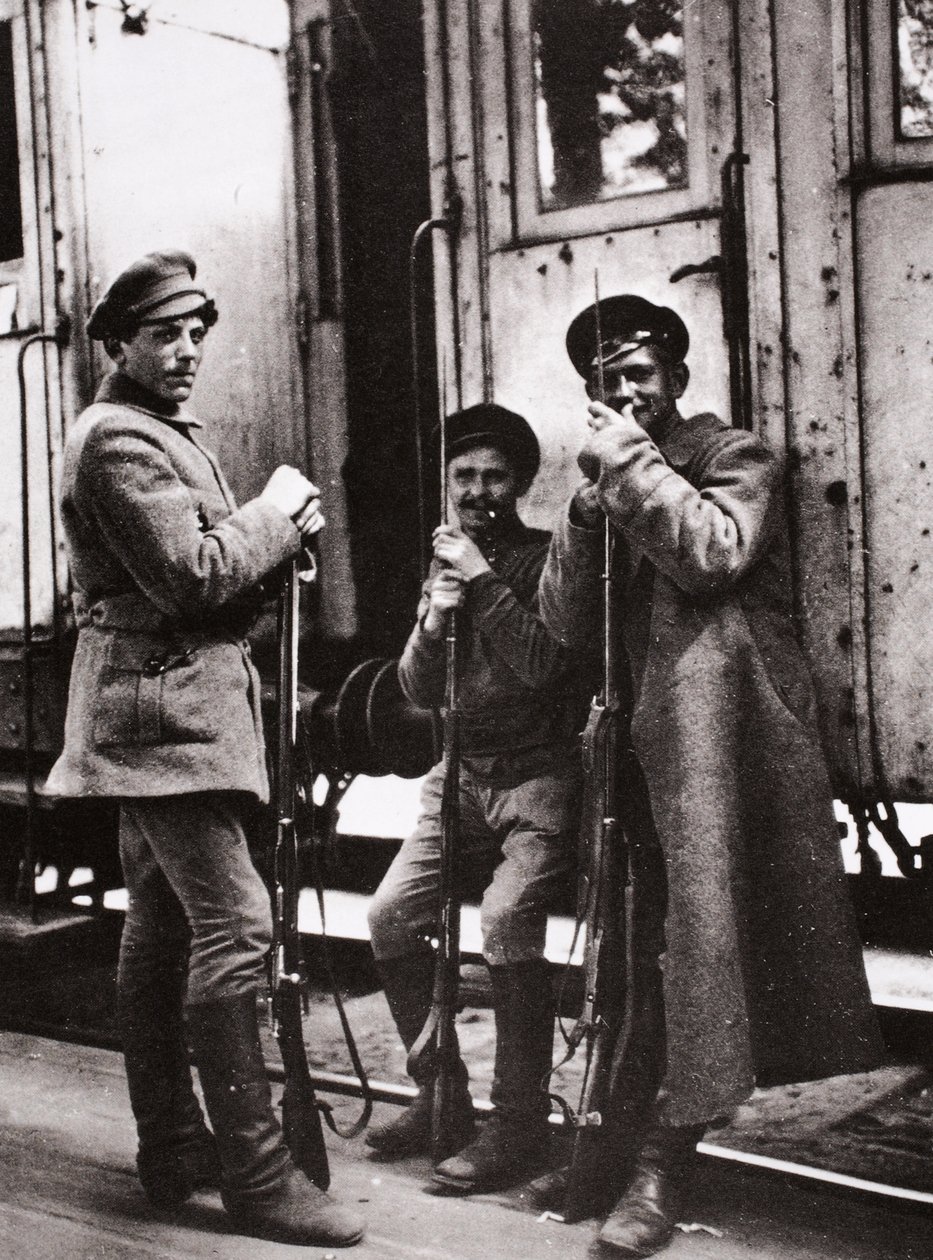 Unga rödgardister (sepiafoto) av Russian Photographer