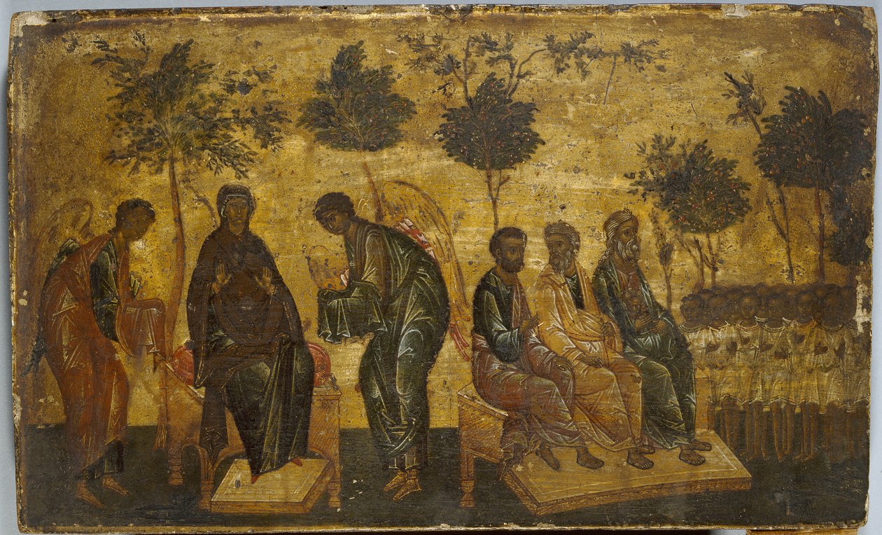 Ikon för The Just in Paradise, tidigt 1500-tal av Russian School