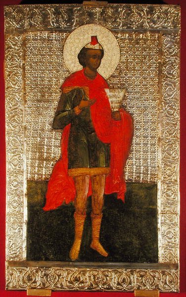 Ikon för profeten Daniel, Moskvaskola (tempera & silver förgylld på panel) av Russian School