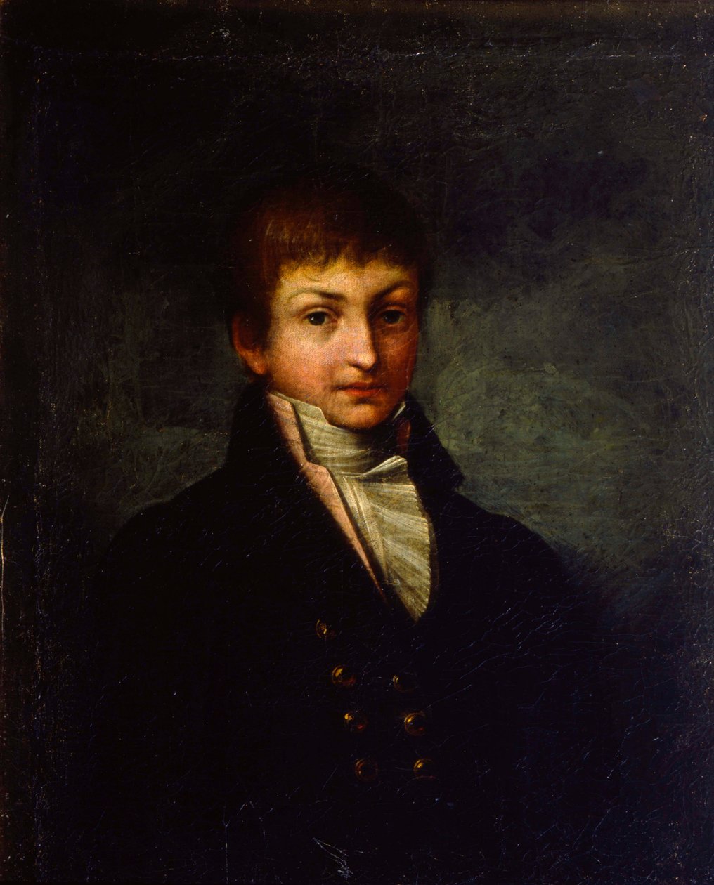 Porträtt av poeten Konstantin N Batyushkov, 1800-talet av Russian Master