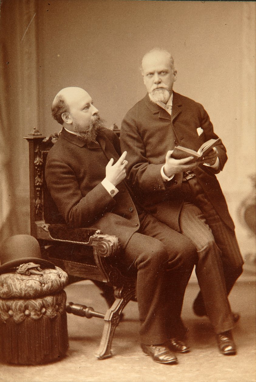 Konstnären Pavel Vassilievich Shukovsky (1846-1912) Historikern Alexander Onegin (Otto) i Weimar. Albumin foto av Russian Photographer