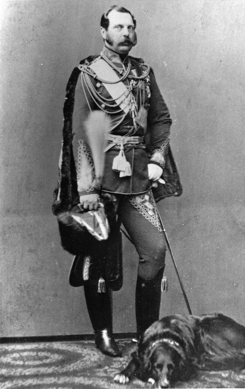 Porträtt av kejsar Alexander II av Ryssland (Alexandre II, Alexandre Nikolaievitch Romanov, Alexander II Nikolaevich) (1818-1881). av Russian Photographer