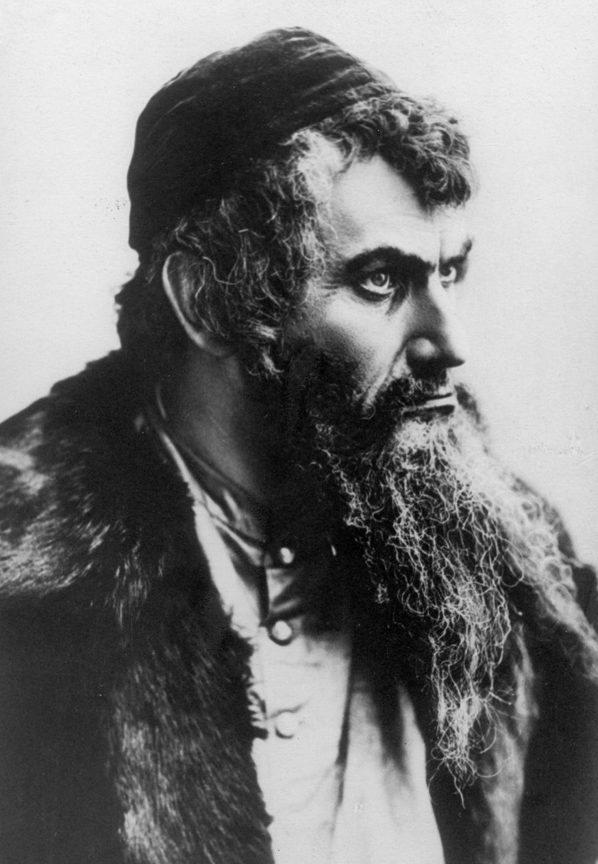 Raphael Adelheim i rollen som Shylock i 1898 års ryska produktion av "The Merchant of Venice" av Russian Photographer