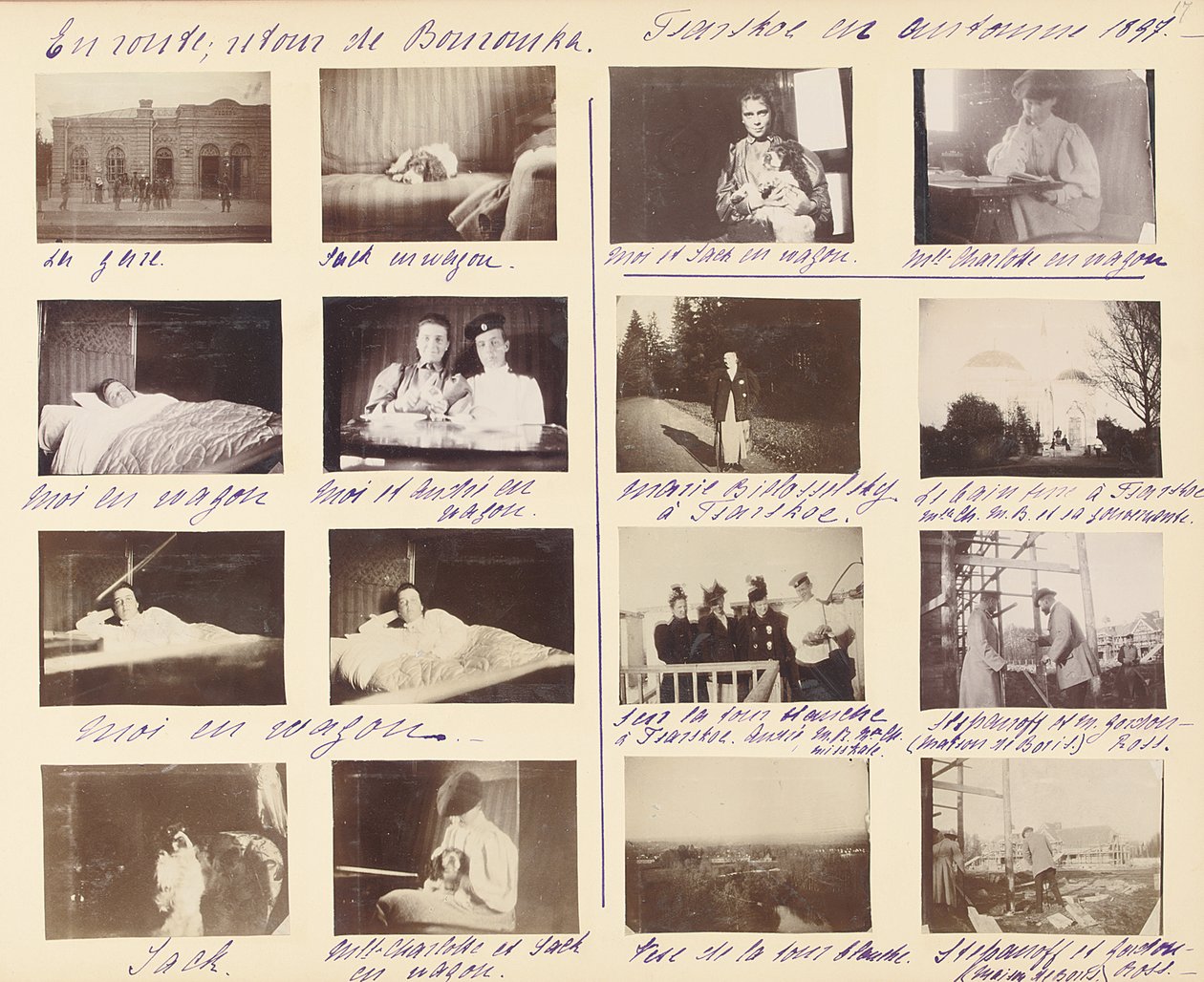 Den ryska kejserliga familjen, sida från ett fotoalbum, ca 1897-99 (s/v foto) (se även 487673-80) av Russian Photographer