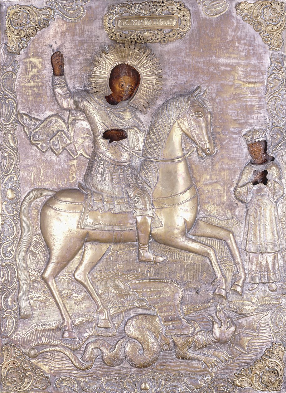 En rysk ikon av Saint George, tidigt 1700-tal av Russian School