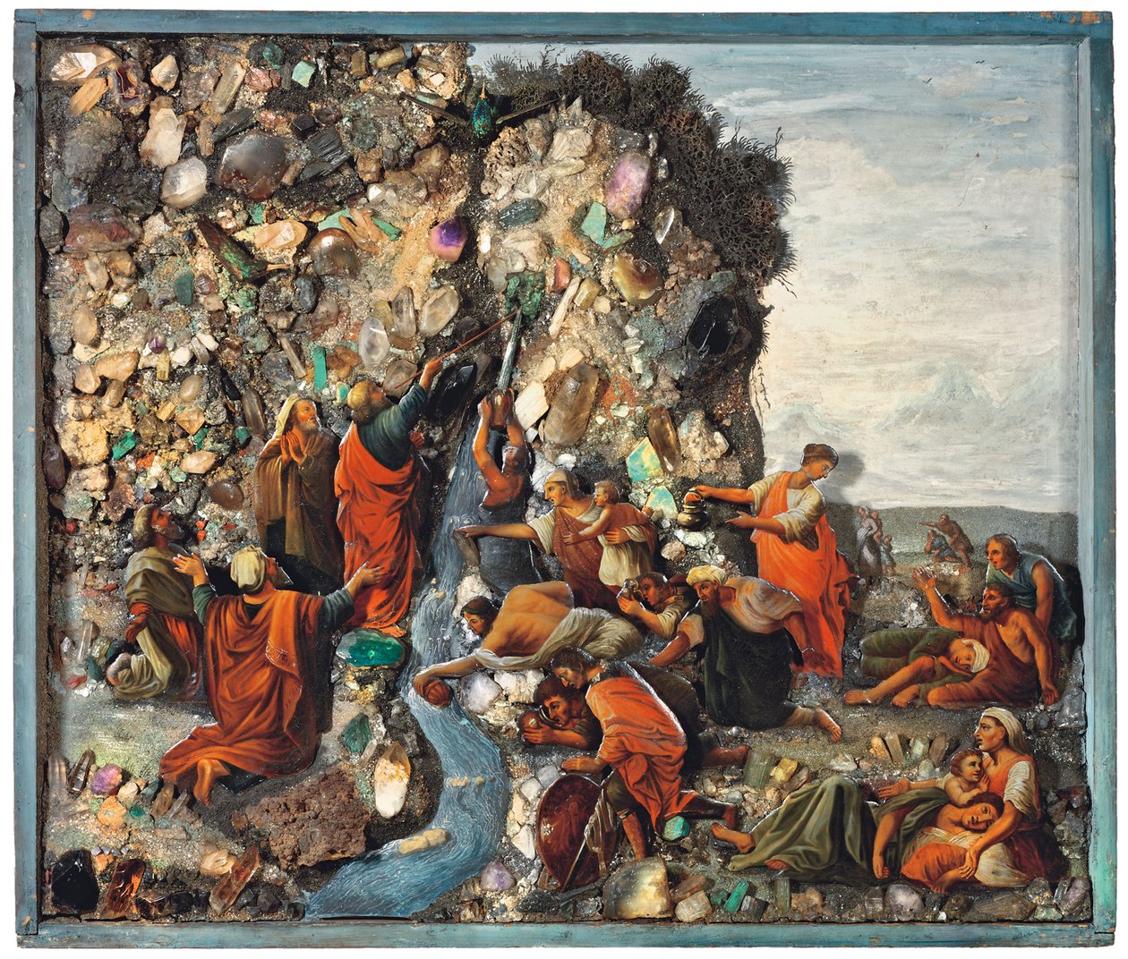 En ikon som föreställer Moses som slår mot klippan, tidigt 1800-tal av Russian School