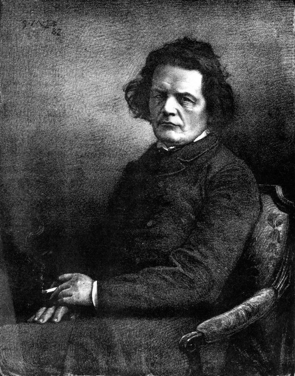 Anton Rubinstein, 1800-talet (teckning) av Russian School