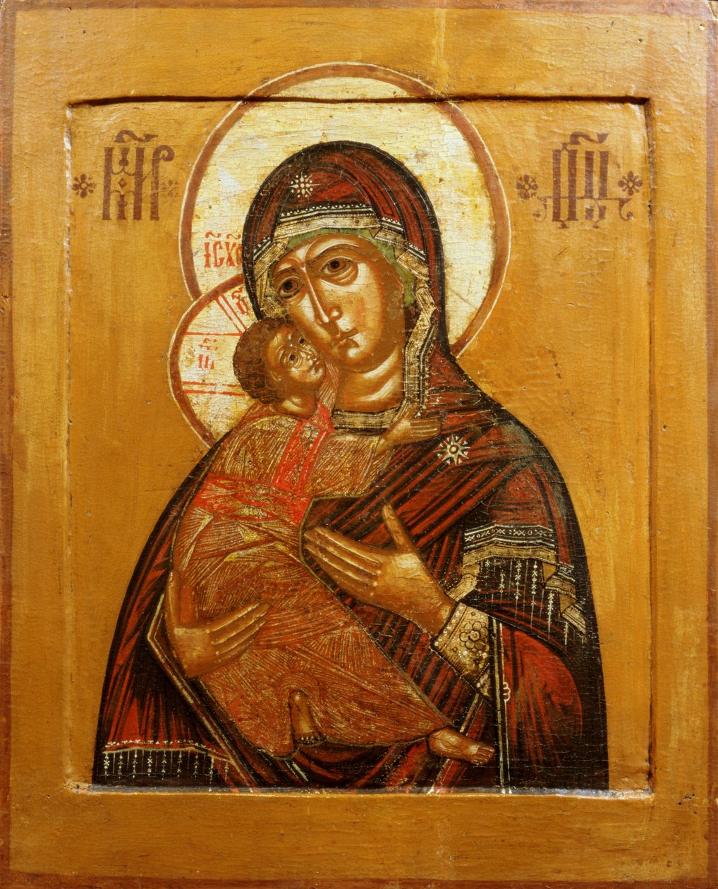 Vladimirs Guds moder, ikon från nordvästra Ryssland, sent 1600-tal (tempera på panel) av Russian School
