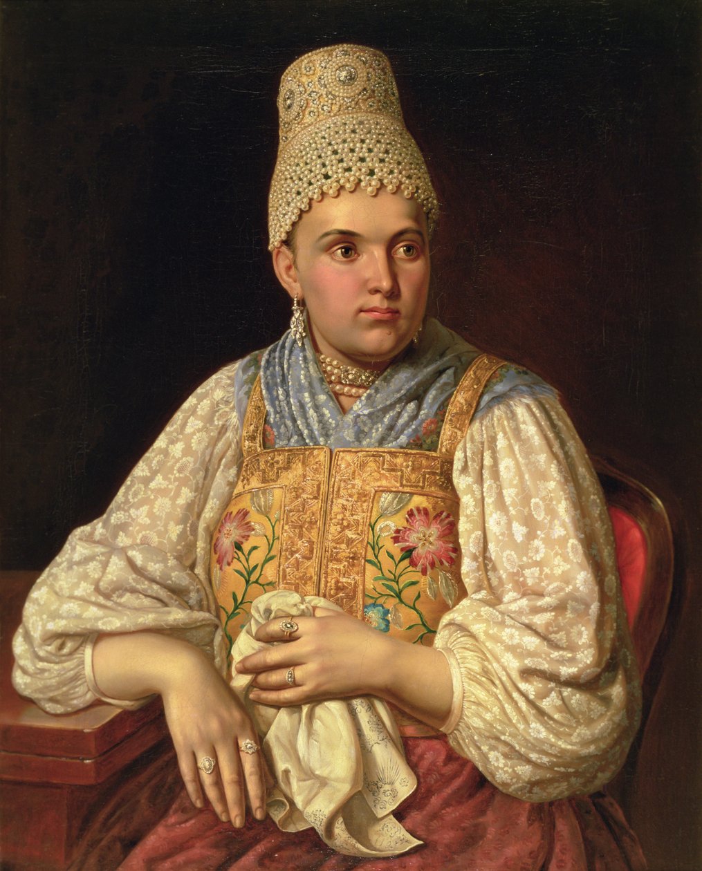 Porträtt av Anna Petrovna Filatova, ca 1840 (par 74387) av Russian School