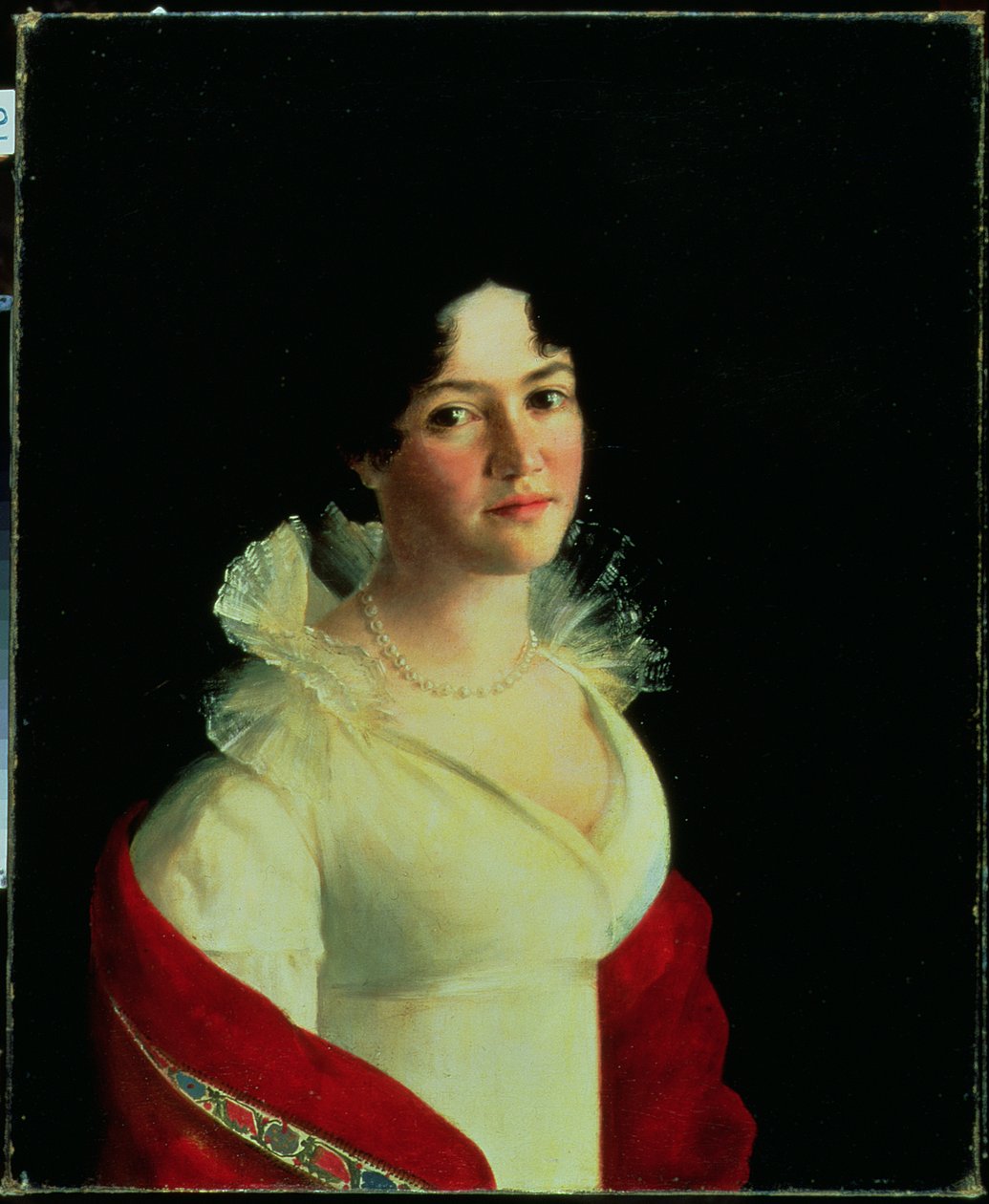 Porträtt av grevinnan Natalia Pavlovna Zubova (1801-68) ca 1820 av Russian School