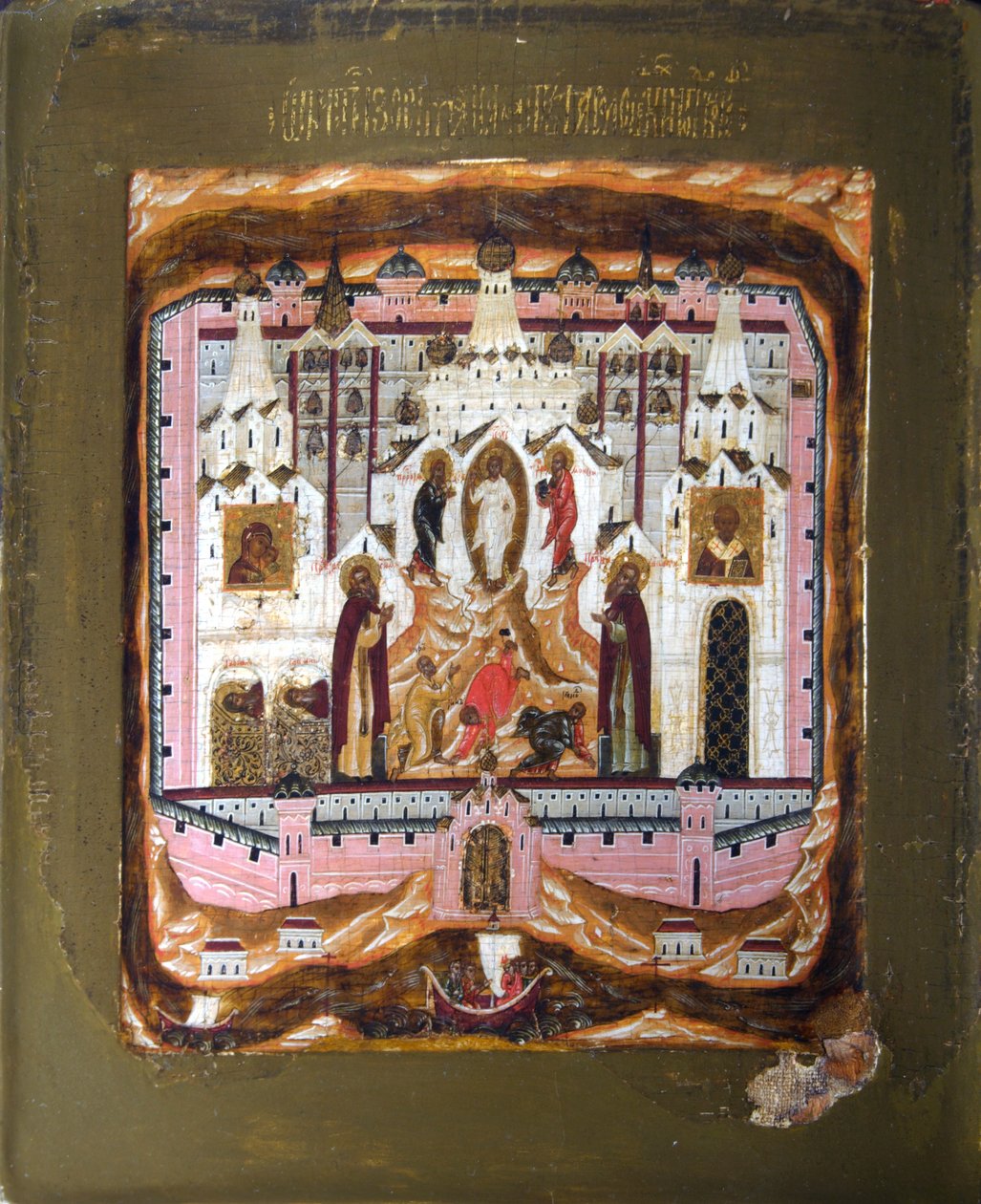 De heliga Zosima och Savvatiy av Solovki, tidigt 1600-tal. av Russian icon.
