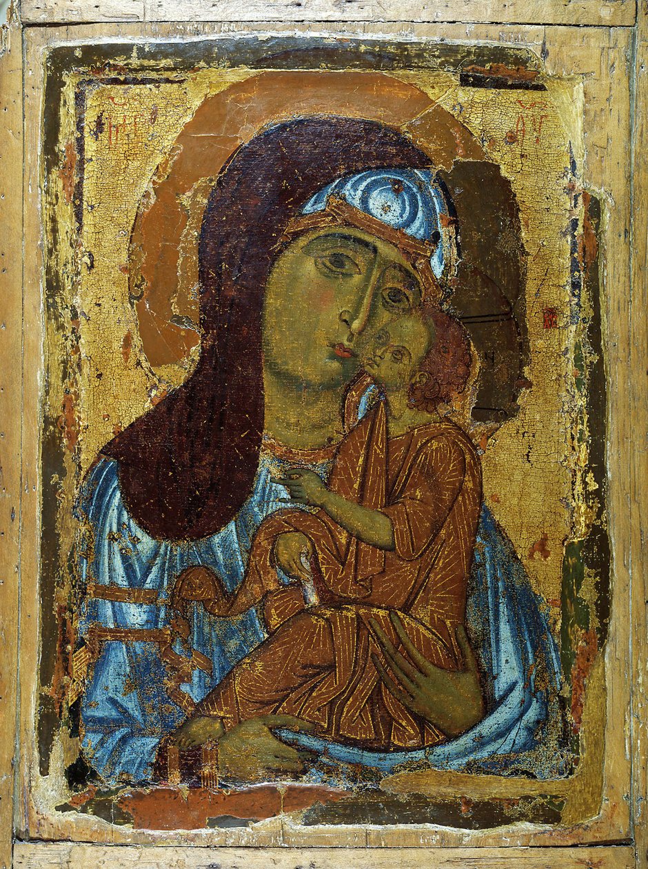 Jungfrun Eleusa, tidigt 1200-tal. av Russian icon.