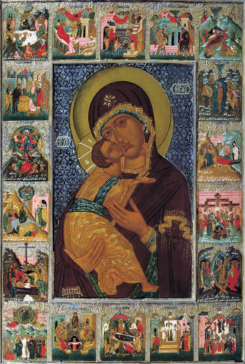 Jungfrun av Vladimir, 1500-talet. av Russian icon.