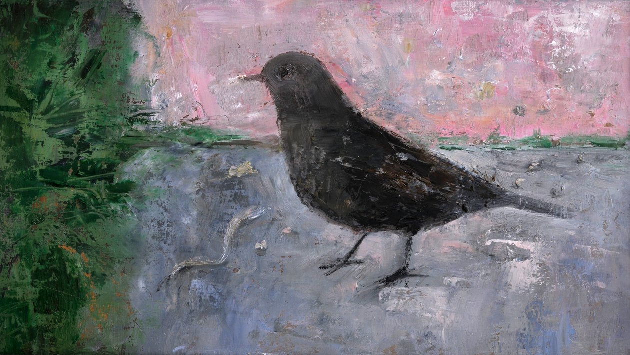 Den tidiga fågeln, 2008 (olja på trä) av Ruth Addinall