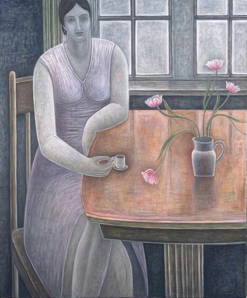 Kvinna med liten kopp, 2007 av Ruth Addinall