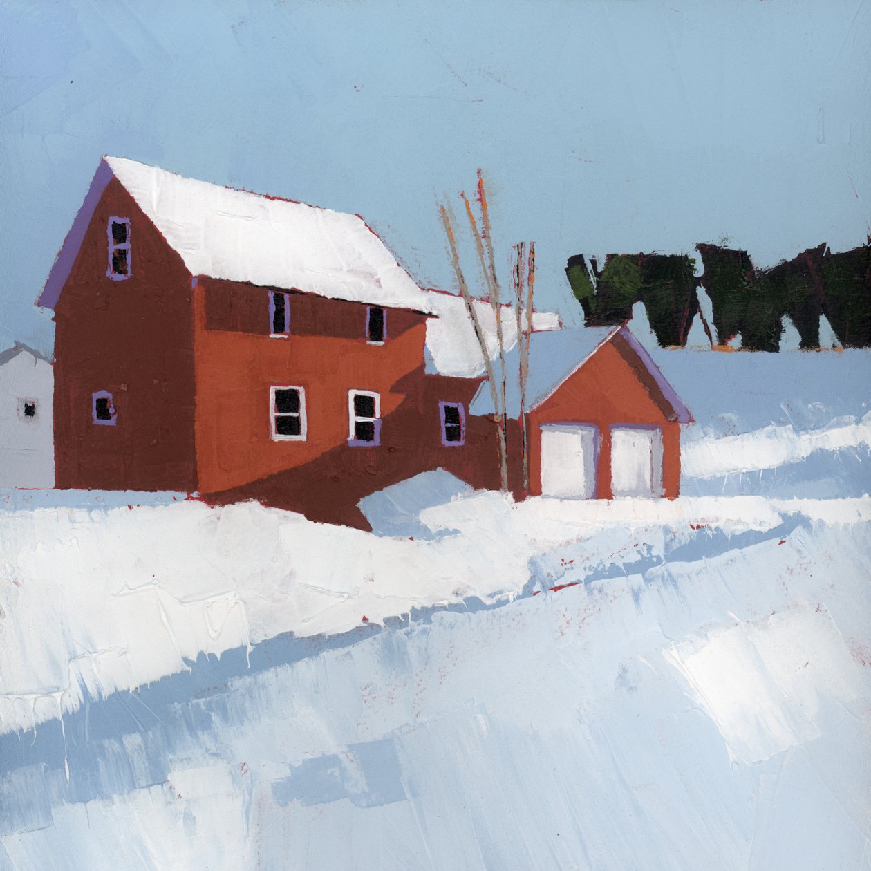 Quiet, 2025 (akryl på träpanel) av Ruth Lague